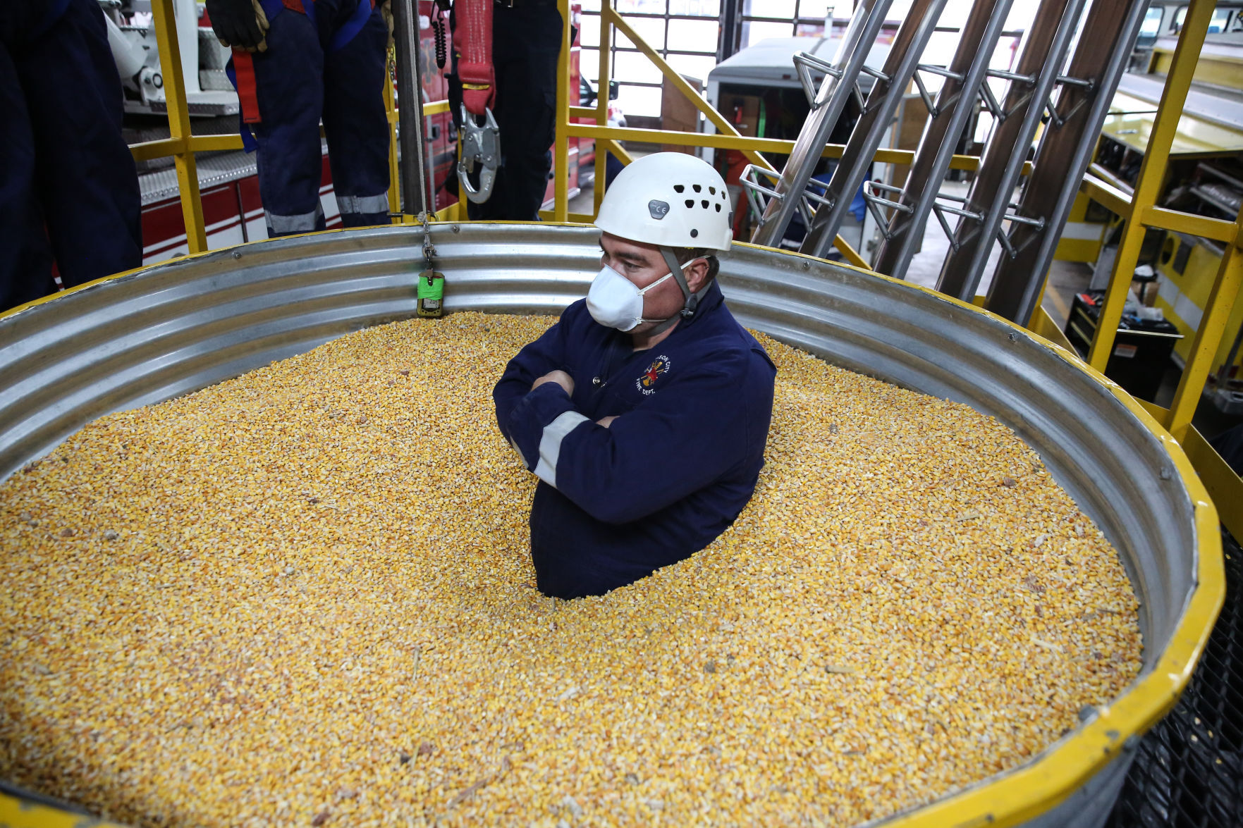 Mason City Fire Department grain bin training